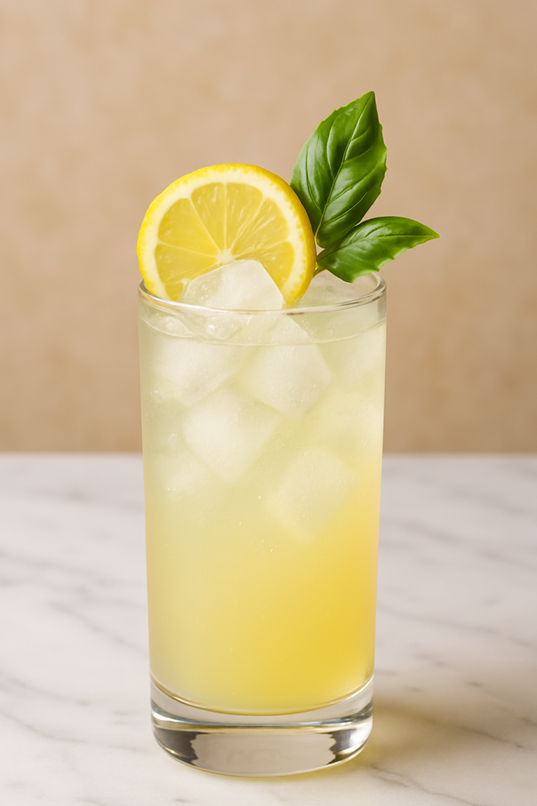 Lemon Basil Vodka Collins